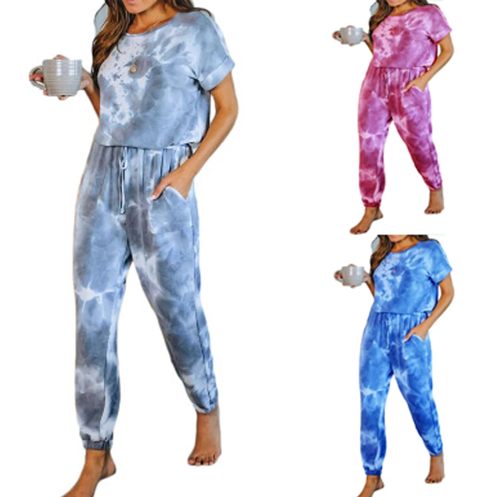 2020Fashion New Comfortable Casual Multi color Two Pieces Tie Dye Knit Pyjamas Set Women's Sleepwear, 3colors
2020Fashion New Comfortable Casual Multi color Two Pieces Tie Dye Knit Pyjamas Set Women's Sleepwear, 3colors
