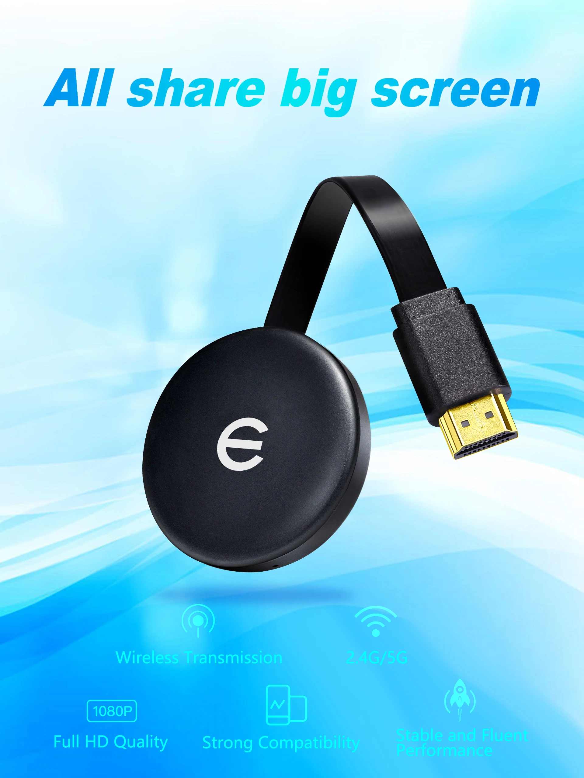 Koogold C13 WiFi-Display-Dongle für Spiegelung und Airplay mit Dual-Core-Miracast-TV-Dongle wie Anycast-Dongle