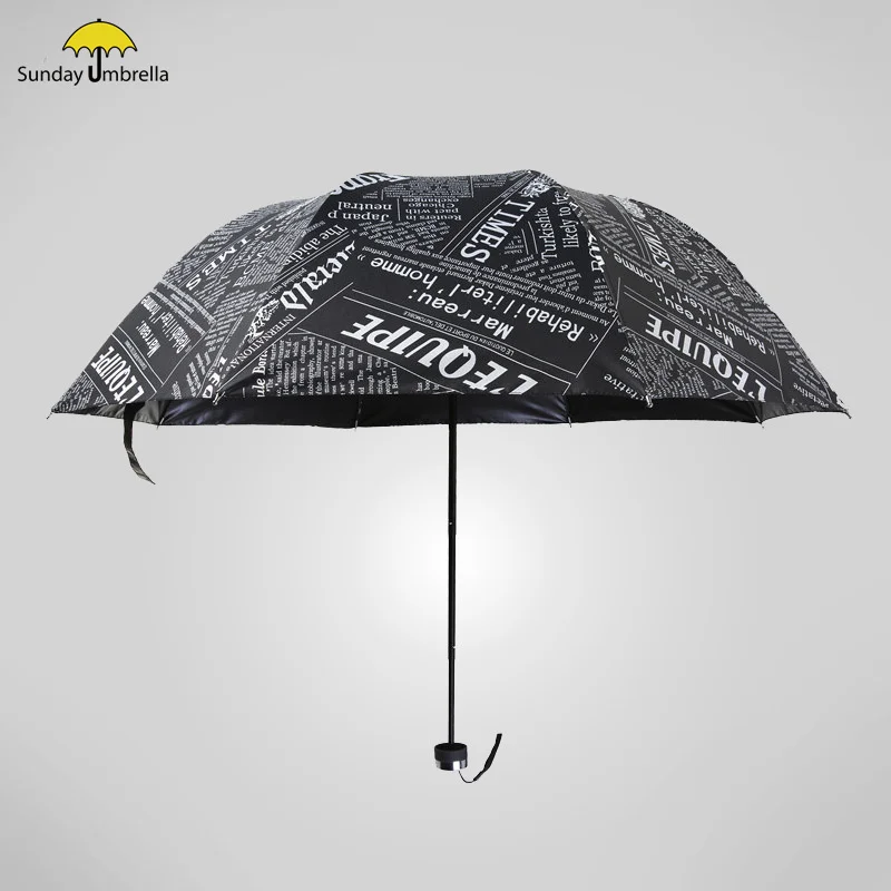 Black plastic newspaper umbrella for men and women
