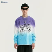 

Direct Factory Wholesale Skateboard Streetwear Gradient Color Hang Dye Long Sleeve T Shirt