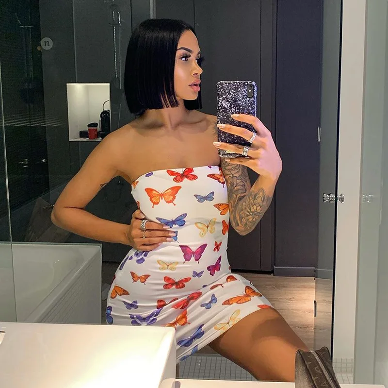 Summer lady fitted body con tube top dressed women casual bandage butterfly dresses, 2 colors
Summer lady fitted body con tube top dressed women casual bandage butterfly dresses, 2 colors