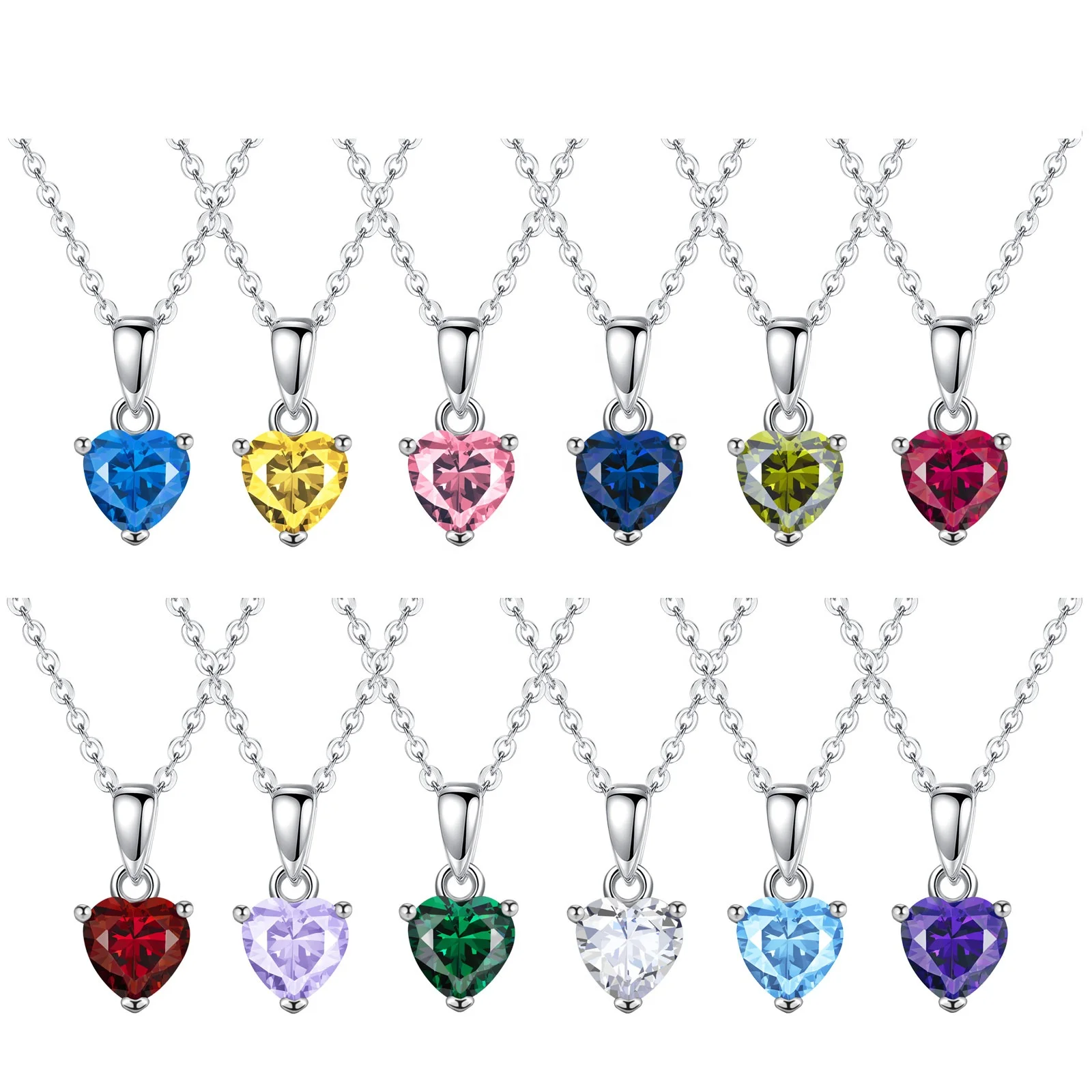 Minimalist 925 sterling silver small birthstone heart shaped cubic zirconia necklace
Minimalist 925 sterling silver small birthstone heart shaped cubic zirconia necklace