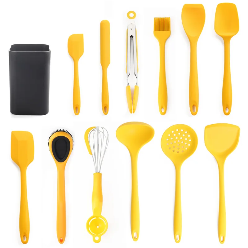 2021 New Arrivals Kitchen yellow Bpa Free Set Of 13 Pcs Silicone Kitchen Utensils With Holder
2021 New Arrivals Kitchen yellow Bpa Free Set Of 13 Pcs Silicone Kitchen Utensils With Holder