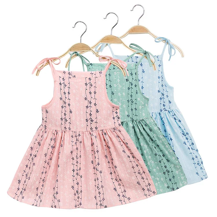 Summer girls' clothing vertical stripes cotton and linen printing adjustable camisole skirt princess dress, Picture shows
Summer girls' clothing vertical stripes cotton and linen printing adjustable camisole skirt princess dress, Picture shows