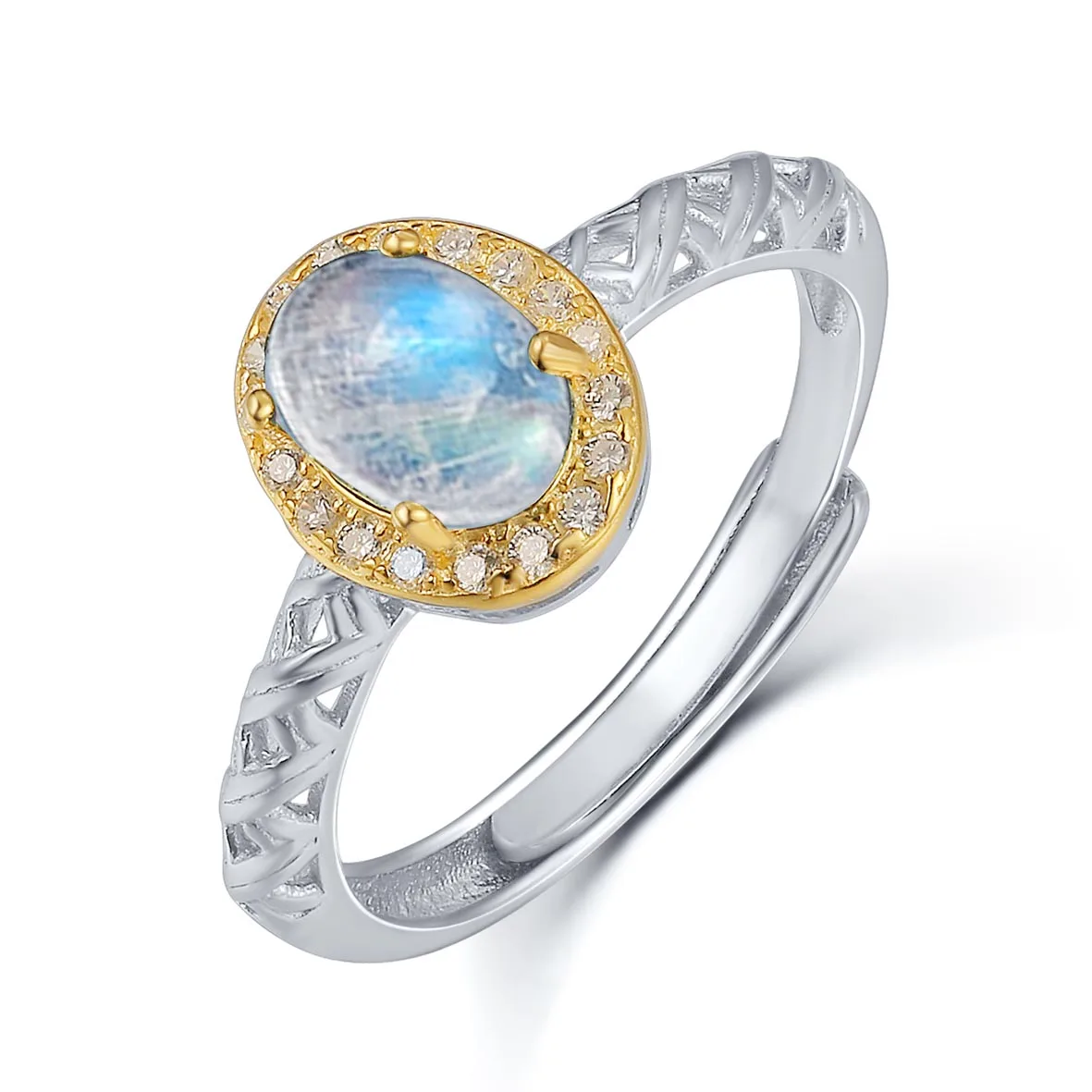1.25ct Moonstone Gemstone 925 Sterling silver Adjustable Ring Rainbow Moonstone Engagement Rings for women
1.25ct Moonstone Gemstone 925 Sterling silver Adjustable Ring Rainbow Moonstone Engagement Rings for women