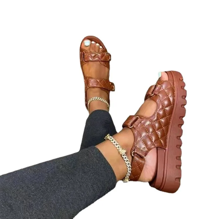 2021 Summer New Large Size Pure Color Platform Plaid Sandals Women's Round Toe Small Fragrant Wind Sandals
2021 Summer New Large Size Pure Color Platform Plaid Sandals Women's Round Toe Small Fragrant Wind Sandals