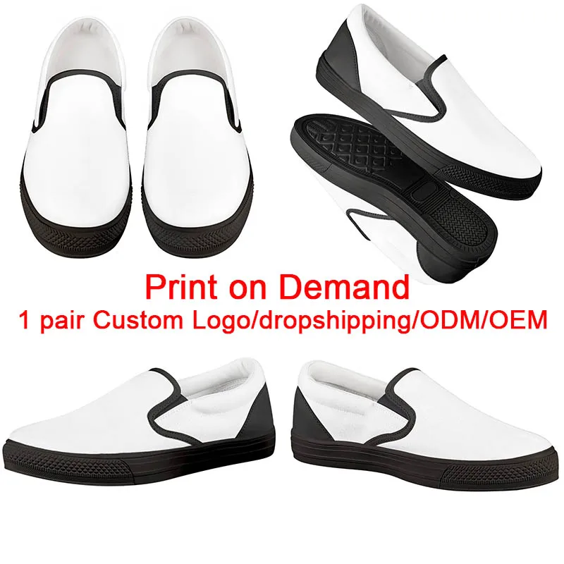 Drop Shipping Dragonfly Pattern Canvas Comfortable Slip On Loafer Custom Shoes Men's Casual Shoes Low MOQ