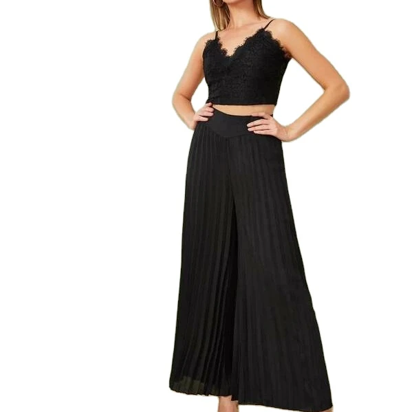 2021 Spring Summer Pleated Wide Leg Women High Waist Casual Korean Large Size Black Cropped Pants
2021 Spring Summer Pleated Wide Leg Women High Waist Casual Korean Large Size Black Cropped Pants