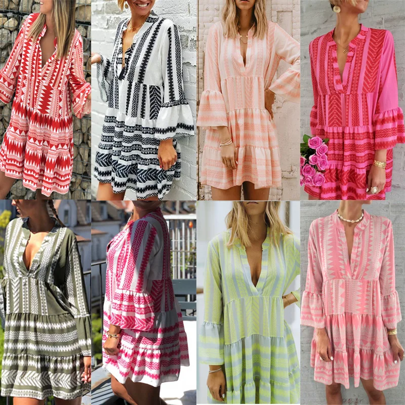 2022 Hot Sale Summer Casual Dress Women Floral Boho Dress Wholesale Factory Cheap Loose Chiffon Beach V Neck Sexy Maxi Dress
2022 Hot Sale Summer Casual Dress Women Floral Boho Dress Wholesale Factory Cheap Loose Chiffon Beach V Neck Sexy Maxi Dress