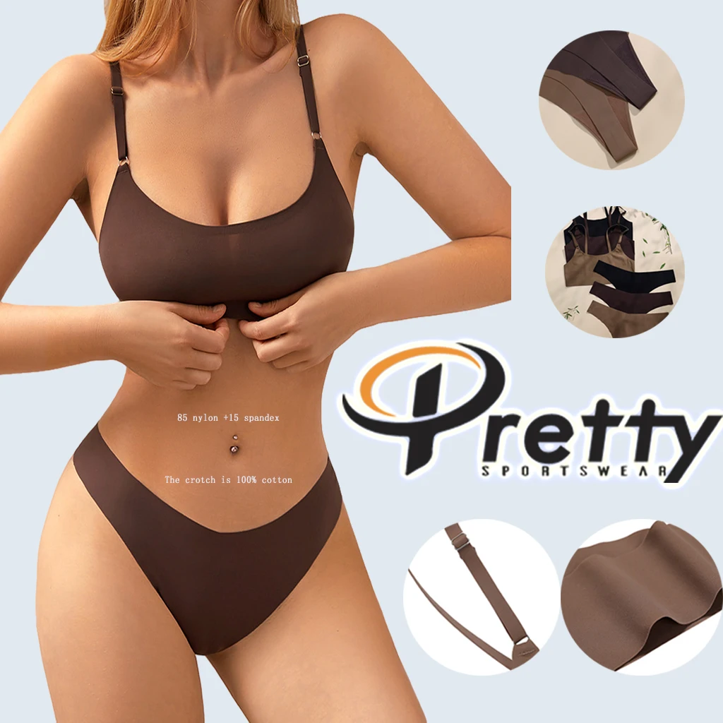Women's seamless underwear set Push Up Removable Bra Comfortable Panty Set Custom Seamless Bra Sets
Women's seamless underwear set Push Up Removable Bra Comfortable Panty Set Custom Seamless Bra Sets