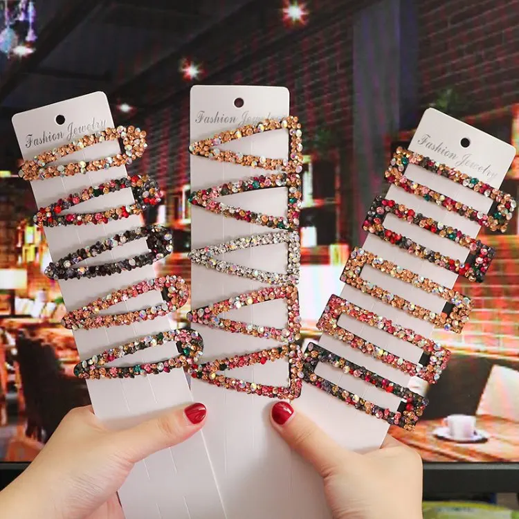 New Fashion Rhinestone Hair Clip Geometric Diamond BB Clip For Women Colored Diamond Bang Clip, As picture show colors
New Fashion Rhinestone Hair Clip Geometric Diamond BB Clip For Women Colored Diamond Bang Clip, As picture show colors