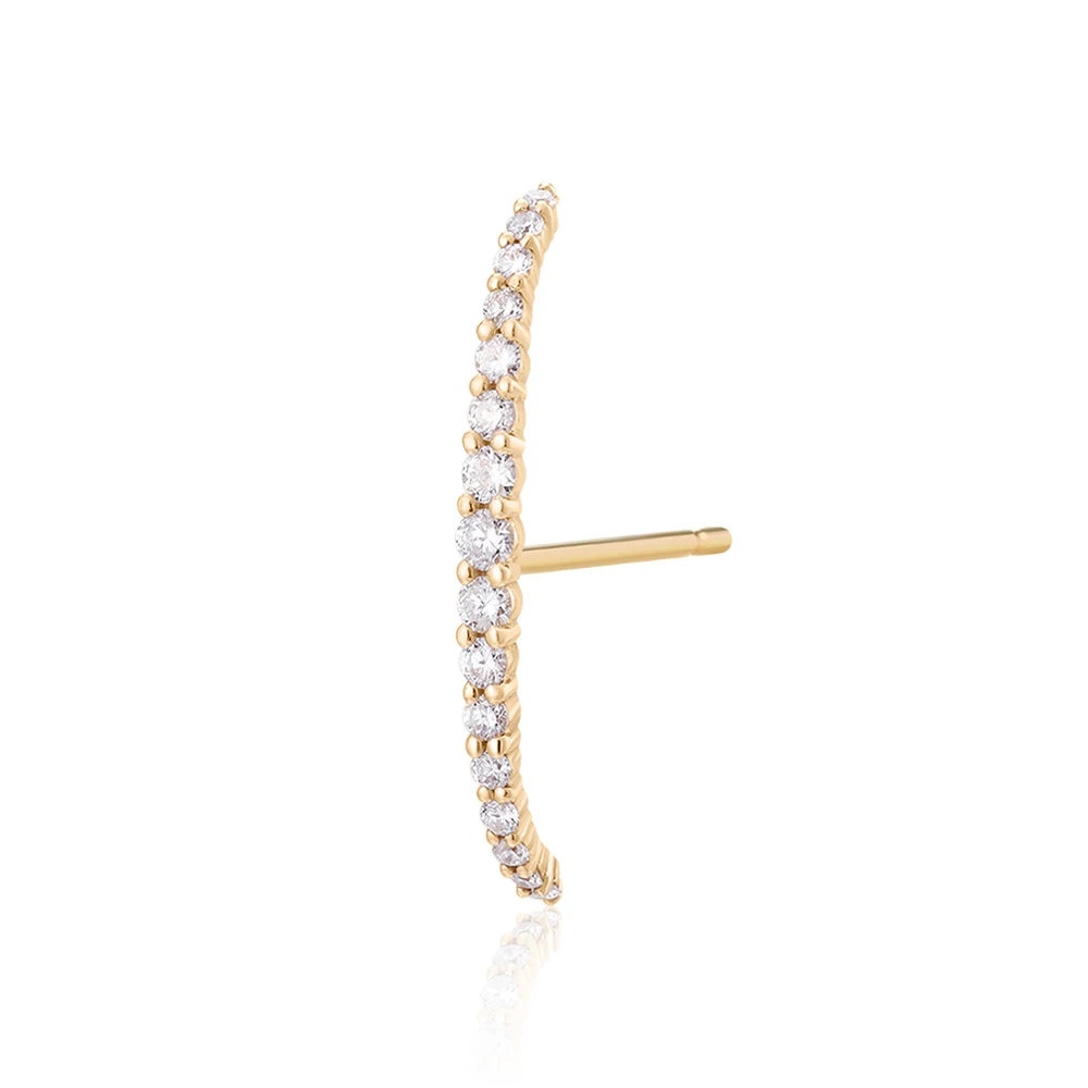 Newest Design One By One White Single Diamond Ear Stud For Woman 14K Solid Gold Stud Earring, Gold color
Newest Design One By One White Single Diamond Ear Stud For Woman 14K Solid Gold Stud Earring, Gold color