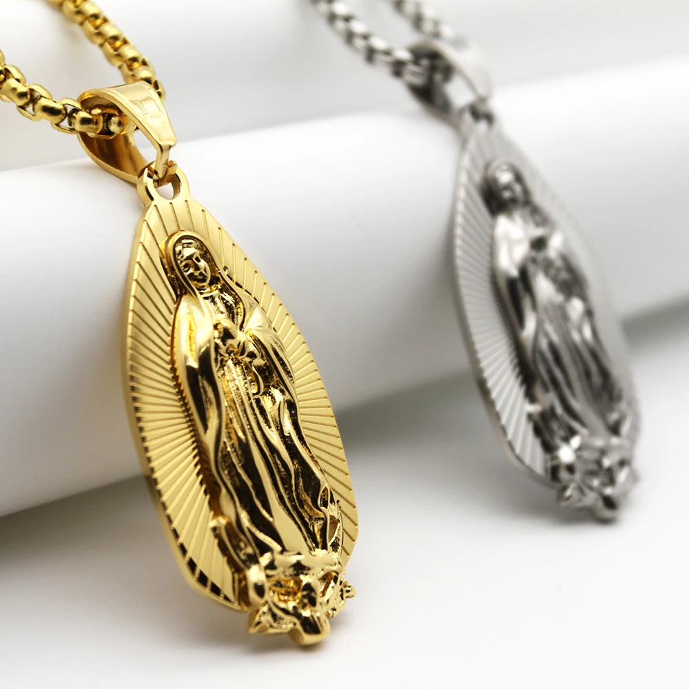 New Bishop virgin Mary necklace 24k gold plated necklace jewelry simple stainless steel necklaces wholesale
New Bishop virgin Mary necklace 24k gold plated necklace jewelry simple stainless steel necklaces wholesale