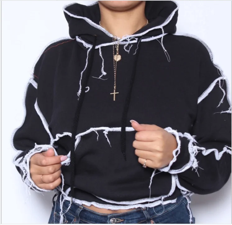 Europe and the United States 2020 winter popular new women's wear reverse hem hoodie with pocket
Europe and the United States 2020 winter popular new women's wear reverse hem hoodie with pocket