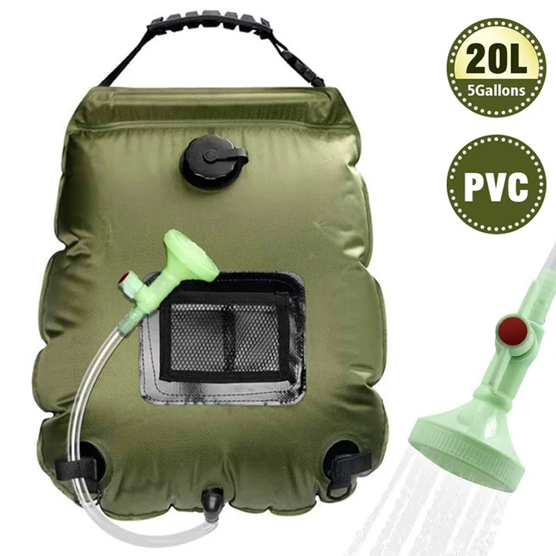 Spot wholesale Camping shower 20L Portable Solar bag 5 gallons PVC 3 thickened layers Solar Water Heater Other Camping gear, Green/blue/orange
Spot wholesale Camping shower 20L Portable Solar bag 5 gallons PVC 3 thickened layers Solar Water Heater Other Camping gear, Green/blue/orange