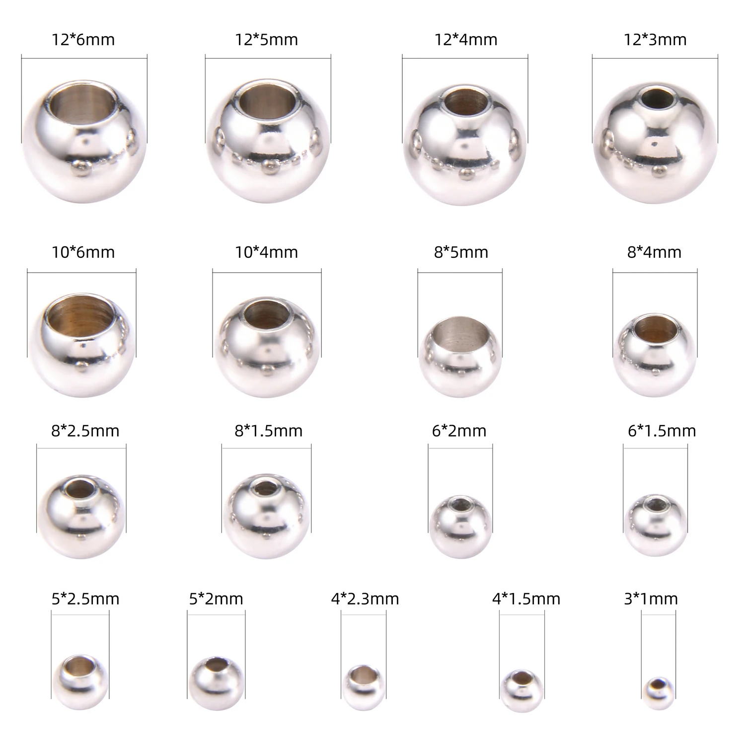 3-12mm Stainless Steel Round Beads European Ball Metal Big Hole Spacer Beads For Jewelry Making DIY Bracelet Necklace, Silver,gold
3-12mm Stainless Steel Round Beads European Ball Metal Big Hole Spacer Beads For Jewelry Making DIY Bracelet Necklace, Silver,gold