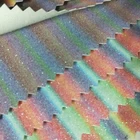 Rainbow pattern printed 0.6mm thickness glitter pu leather shinny
