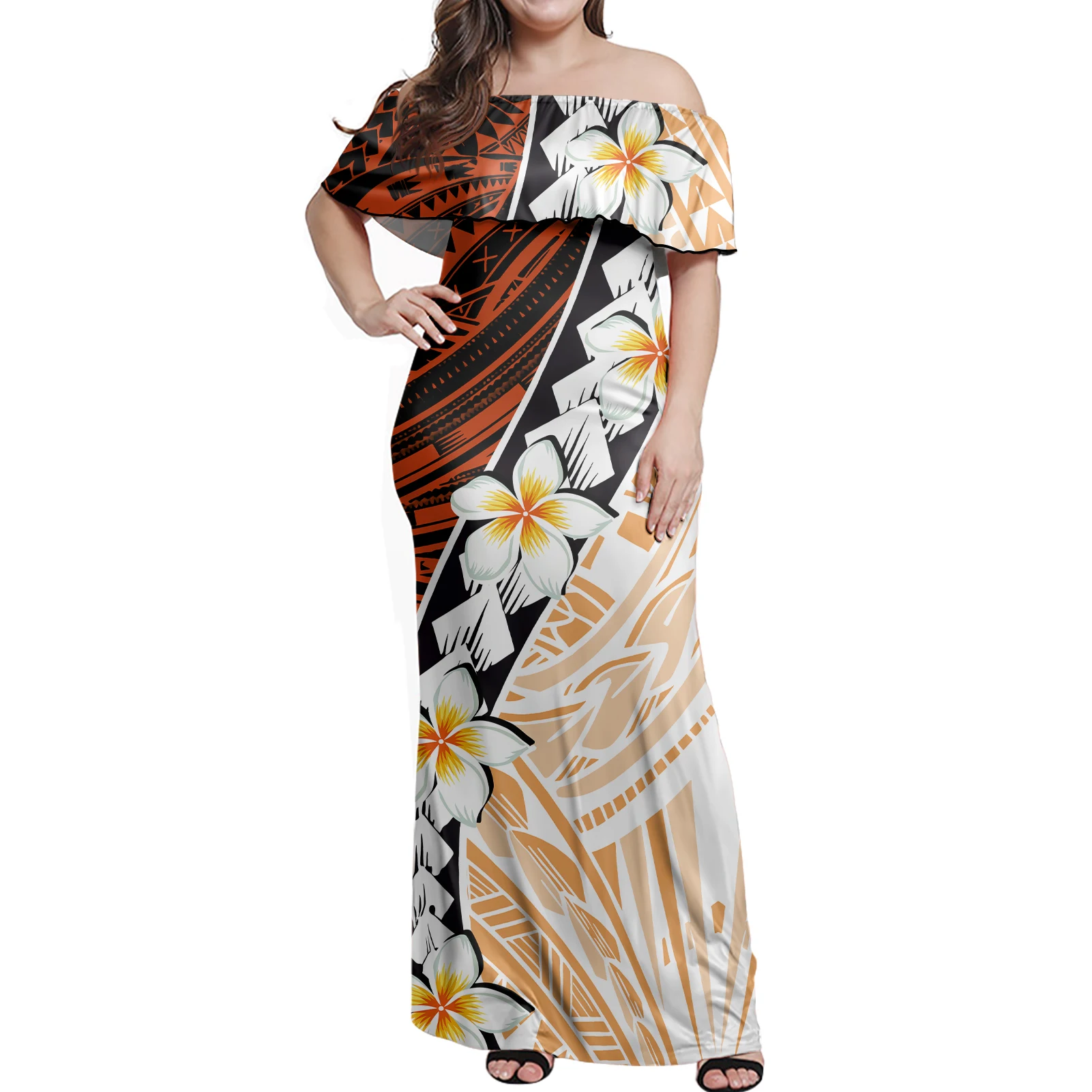 High Quality Hawaiian Kanaka Plumeira Design Ladies Wears Sweet Split Party Beach Gown Comfortable Floor Length Woman CLothing
High Quality Hawaiian Kanaka Plumeira Design Ladies Wears Sweet Split Party Beach Gown Comfortable Floor Length Woman CLothing
