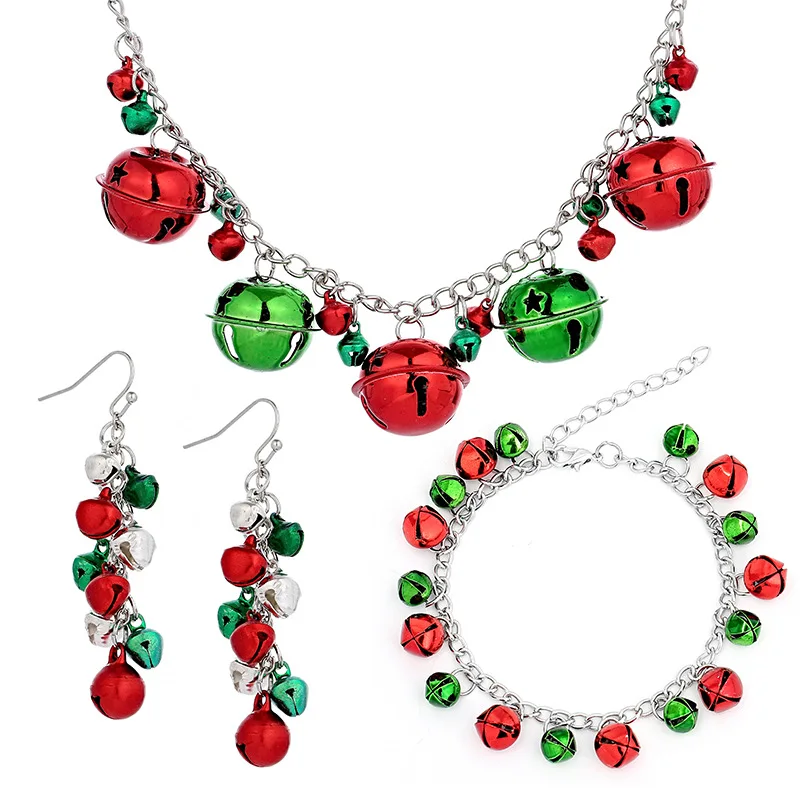 2021 christmas four-piece jewelry set of colorful bells necklace bracelet earrings personalized hundred match wholesale
2021 christmas four-piece jewelry set of colorful bells necklace bracelet earrings personalized hundred match wholesale