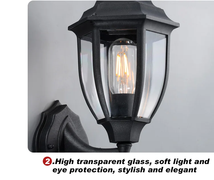 Wholesale Spot Luxury Black Outdoor Garden Balcony Decor Wall Lamp