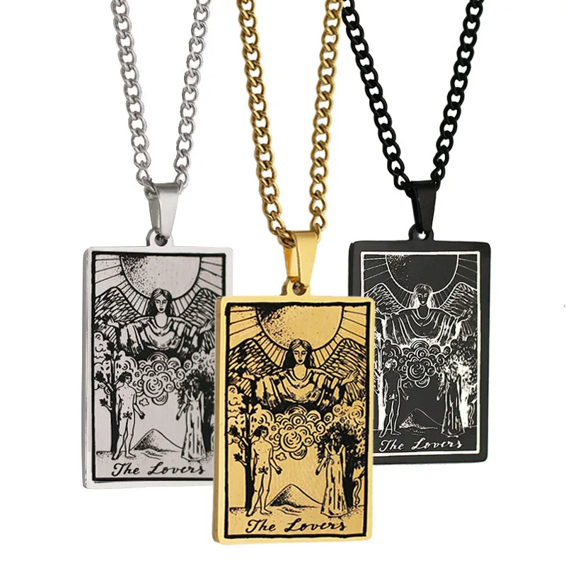 Fashion Vintage Custom Tarot Card Printing Necklace 18K Gold Plated Stainless Steel Pendant Necklace Lucky Pendant, Picture
Fashion Vintage Custom Tarot Card Printing Necklace 18K Gold Plated Stainless Steel Pendant Necklace Lucky Pendant, Picture