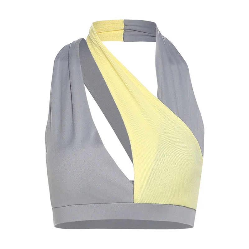 Night Club Party Street New Women's Fashion Vest Short Stitching Halter Color Matching Halter Women Summer Vest
Night Club Party Street New Women's Fashion Vest Short Stitching Halter Color Matching Halter Women Summer Vest