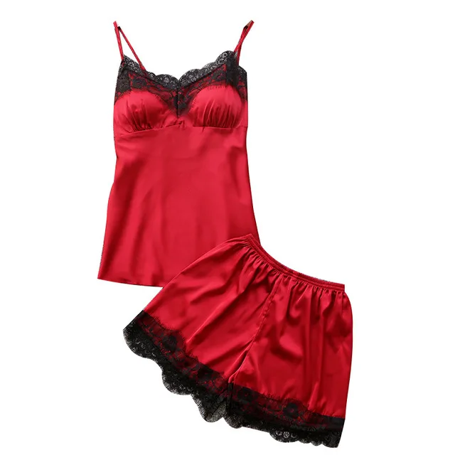 Summer Ladies lace padded pajamas girl two-pieces pyjamas sets summer leisure wear vest woman sleepwear, As picture
Summer Ladies lace padded pajamas girl two-pieces pyjamas sets summer leisure wear vest woman sleepwear, As picture
