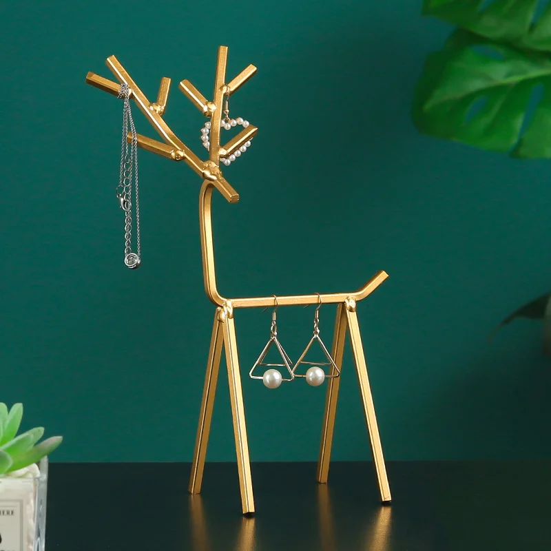 Creative dressing table desktop deer jewelry rack wrought iron girl earrings necklace ring storage display shelf jewelry stand, Customized color
Creative dressing table desktop deer jewelry rack wrought iron girl earrings necklace ring storage display shelf jewelry stand, Customized color