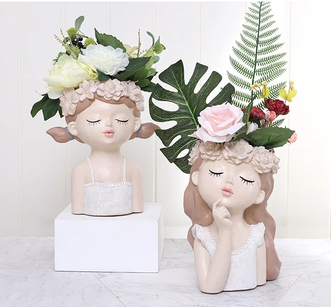 Cute Girls Shaped Flower Pots Cartoon Girl resin Succulents Plant Pot Outdoor Indoor Garden Planters
Cute Girls Shaped Flower Pots Cartoon Girl resin Succulents Plant Pot Outdoor Indoor Garden Planters