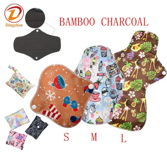 High Quality Washable Bamboo Charcoal Pads Women Menstrual Sanitary Pads Reusable Bamboo Cloth Pads, Printing colorful
High Quality Washable Bamboo Charcoal Pads Women Menstrual Sanitary Pads Reusable Bamboo Cloth Pads, Printing colorful