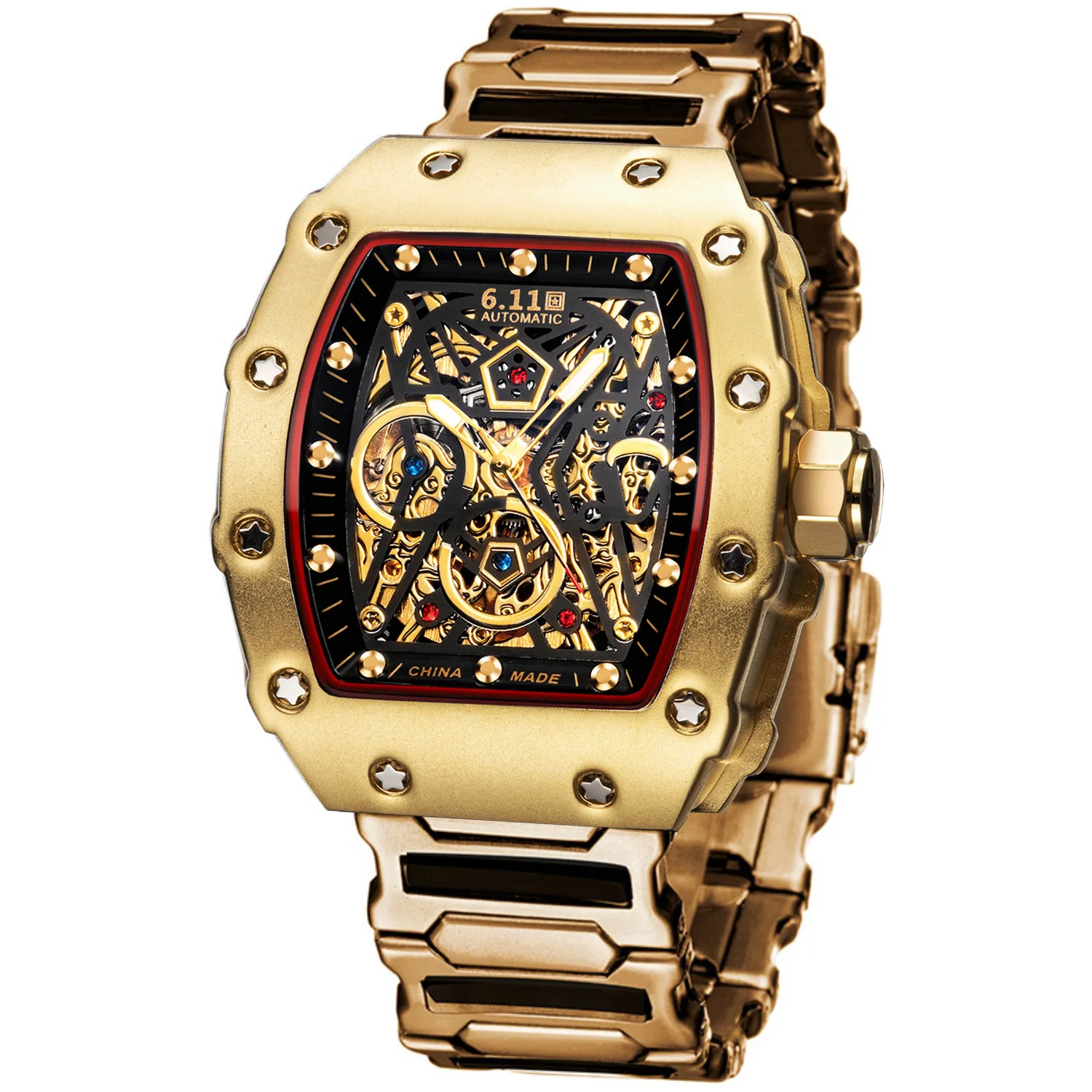 6.11 Automatic Mechanical Wristwatch Night light 30m Waterproof Belt Wine Barrel Watch for Men Relogio Masculino Montre Homme
6.11 Automatic Mechanical Wristwatch Night light 30m Waterproof Belt Wine Barrel Watch for Men Relogio Masculino Montre Homme