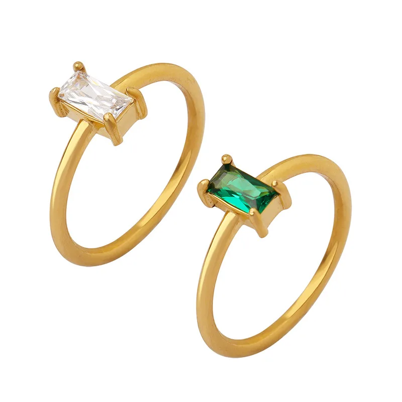 Wholesale Trendy Stainless Steel Rings Zircon Rings 18K Gold Plated Fashion Jewelry Rings Jewelry for Women
Wholesale Trendy Stainless Steel Rings Zircon Rings 18K Gold Plated Fashion Jewelry Rings Jewelry for Women