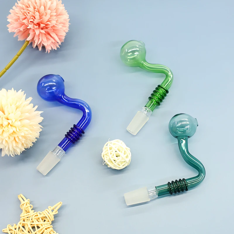 UKETA high quality handmade pyrex smoking accessories clear glass oil burner pipe, Mix colors 
UKETA high quality handmade pyrex smoking accessories clear glass oil burner pipe, Mix colors