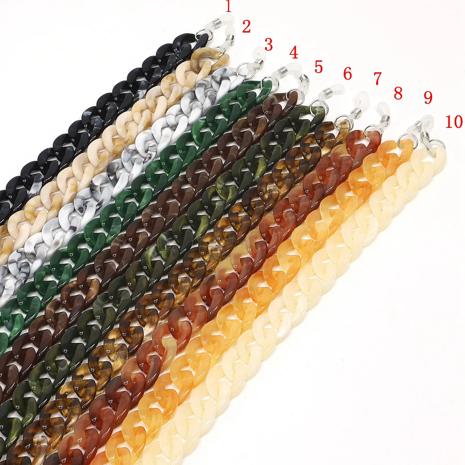 SYM043 Fashion 10 Colors Acrylic Sunglasses Chain Leopard print hawksbill amber Double color Resin women Glasses Lanyard, As picture
SYM043 Fashion 10 Colors Acrylic Sunglasses Chain Leopard print hawksbill amber Double color Resin women Glasses Lanyard, As picture