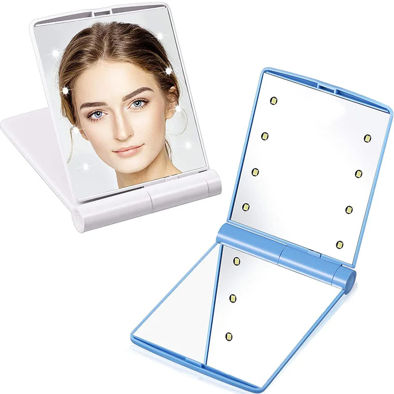 makeup mirror with led mirror custom Logo pocket travel folding portable mini hand vanity makeup LED light mirror, Customized color 
makeup mirror with led mirror custom Logo pocket travel folding portable mini hand vanity makeup LED light mirror, Customized color