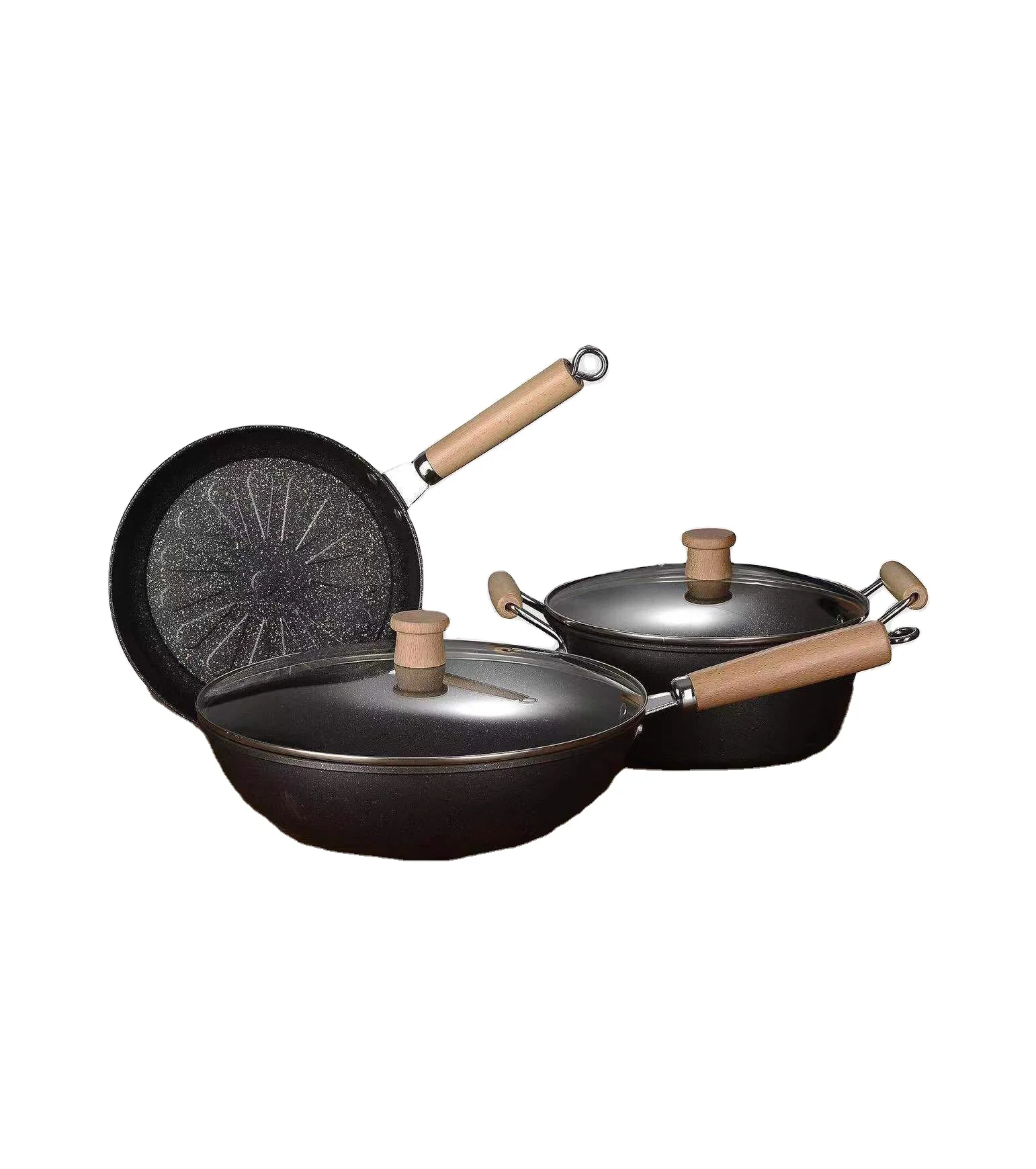 6pc wuok aluminum cooking pot reality flower cutlery nonstick cookware set, Customized color
6pc wuok aluminum cooking pot reality flower cutlery nonstick cookware set, Customized color