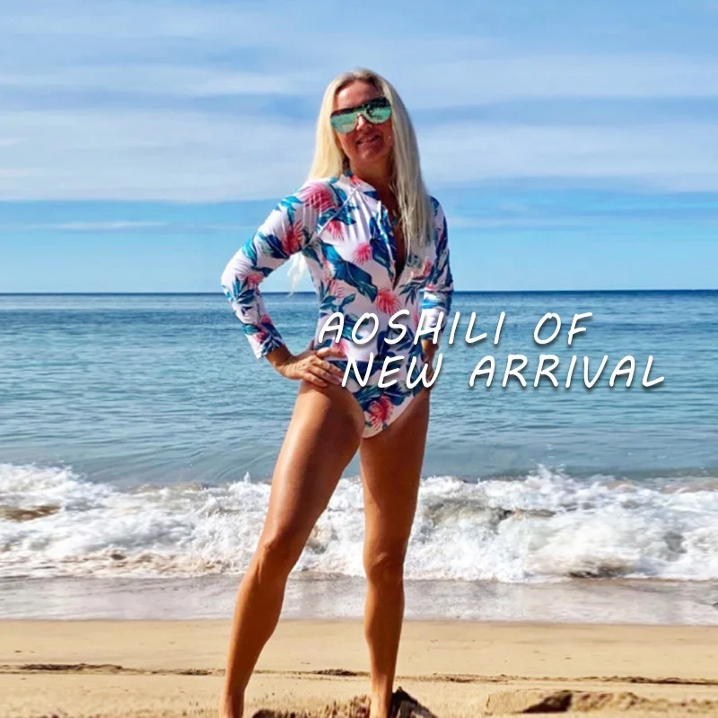 AOSHILI Women's blue Leaves one piece long sleeve swimsuit Shoulder Rash Guard Beachwear Swimwear
AOSHILI Women's blue Leaves one piece long sleeve swimsuit Shoulder Rash Guard Beachwear Swimwear