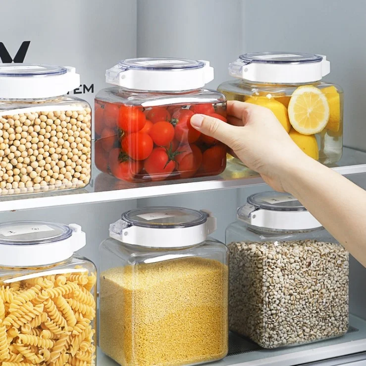 Kitchen storage sealed can plastic pet transparent grain can storage can grain container
Kitchen storage sealed can plastic pet transparent grain can storage can grain container