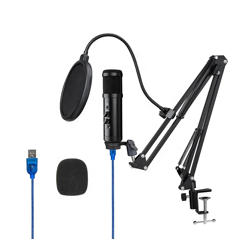 High-quality reverberation microphone condenser studio USB Mic with adjustable desktop scissors stand computer live streaming
High-quality reverberation microphone condenser studio USB Mic with adjustable desktop scissors stand computer live streaming
