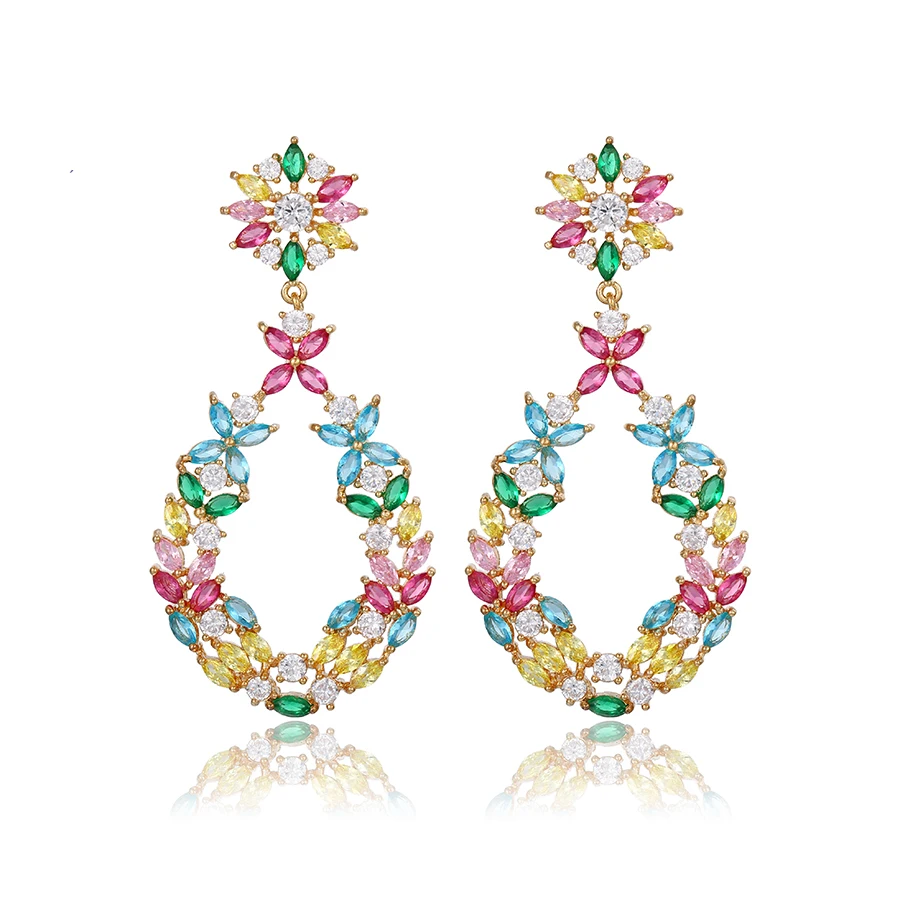 earring-652 xuping Luxury engagement jewellery 18k gold plated color stone drop stud earrings
earring-652 xuping Luxury engagement jewellery 18k gold plated color stone drop stud earrings