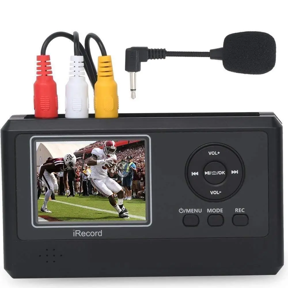 

Video Capture Box with Microphone, VHS to Digital DVD Converter from VCR Tapes Hi8 Camcorder TV Box and Gaming Systems