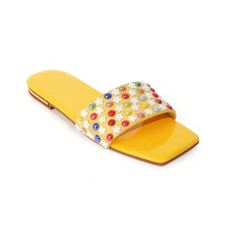 2021 Summer women new fashion candy color square head leisure holiday plus size flat sandals slippers, Black, white, yellow
2021 Summer women new fashion candy color square head leisure holiday plus size flat sandals slippers, Black, white, yellow