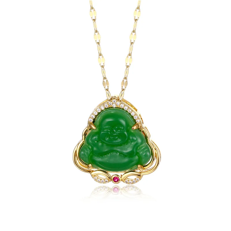 2022 Popular Lucky Jade Necklace Clacicle Zircon Necklace Stainless Steel Buddha Necklace for Women and Girls, White/green/pink
2022 Popular Lucky Jade Necklace Clacicle Zircon Necklace Stainless Steel Buddha Necklace for Women and Girls, White/green/pink