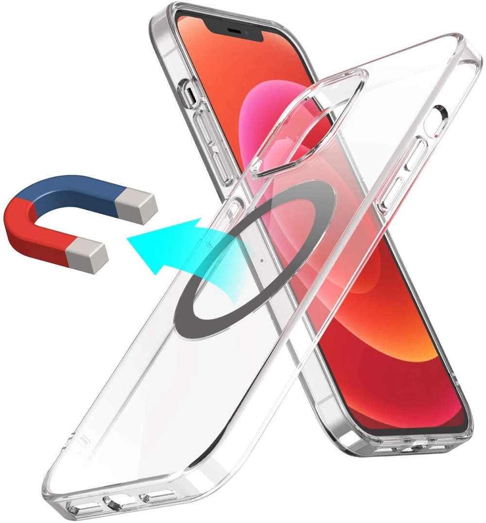 2020 new design Clear Magnetic Case for iPhone 12, Slim Fit Hard Back Soft TPU case phone accessories
2020 new design Clear Magnetic Case for iPhone 12, Slim Fit Hard Back Soft TPU case phone accessories