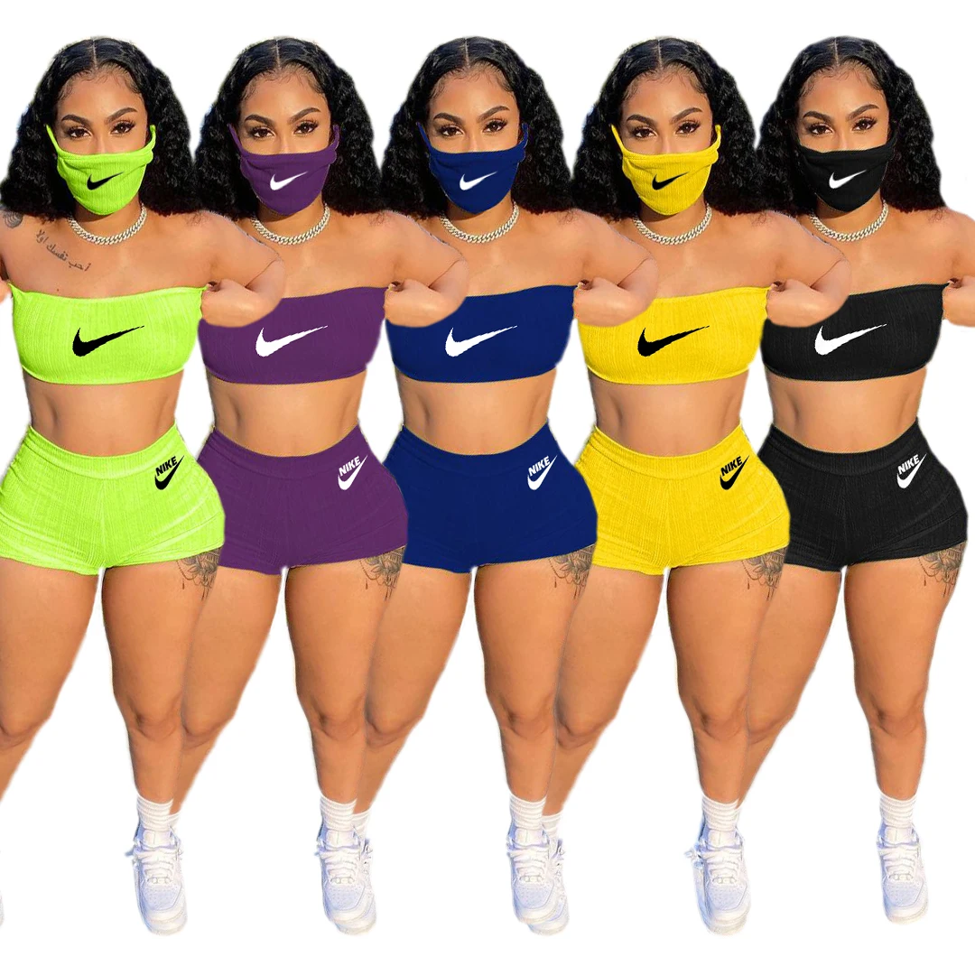 New Leisure Women Summer Pure Color Sleeveless Nike Crop Tank Top Biker Fashion Sports Suit Women 2 Piece Shorts Set With Mask
New Leisure Women Summer Pure Color Sleeveless Nike Crop Tank Top Biker Fashion Sports Suit Women 2 Piece Shorts Set With Mask