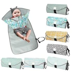 Waterproof travel comfortable baby contour changing mat portable cotton fabric baby changing pad sheet