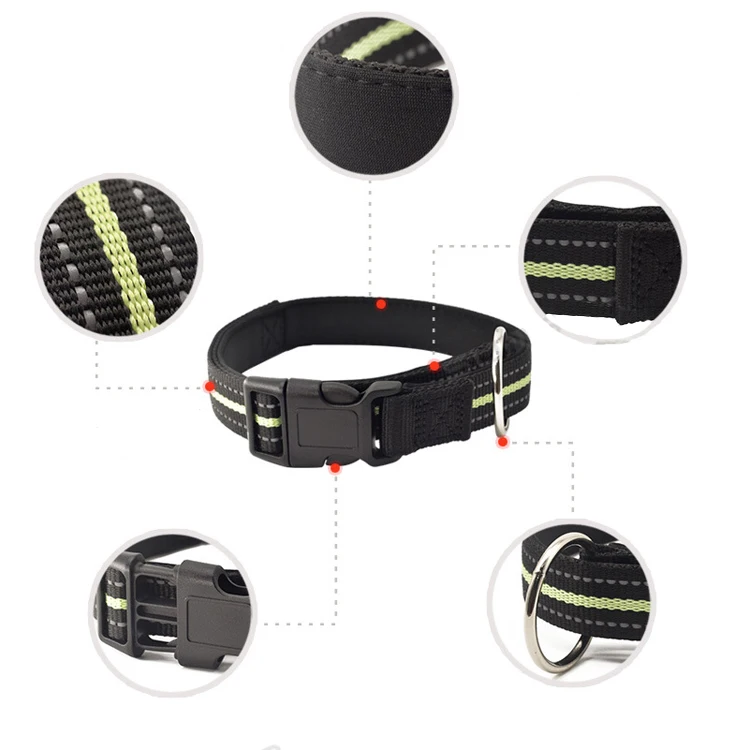 Pet Dog Collar Night Safety Light-up LED Stripe Reflective polyester Soft Mesh Custom Dog Collar Pet Large Dog Collar, Black
Pet Dog Collar Night Safety Light-up LED Stripe Reflective polyester Soft Mesh Custom Dog Collar Pet Large Dog Collar, Black