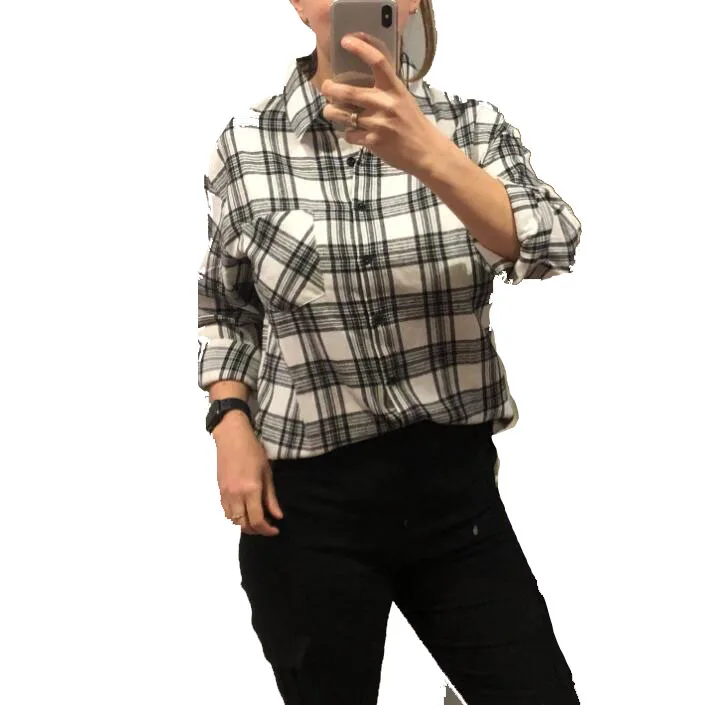 Fashion Women Plaid Shirt Chic Checked Blouse Long Sleeve Female Casual Print Shirts Loose Cotton Tops Blouse Spring News, Neon green ,neon orange custom pantone color
Fashion Women Plaid Shirt Chic Checked Blouse Long Sleeve Female Casual Print Shirts Loose Cotton Tops Blouse Spring News, Neon green ,neon orange custom pantone color