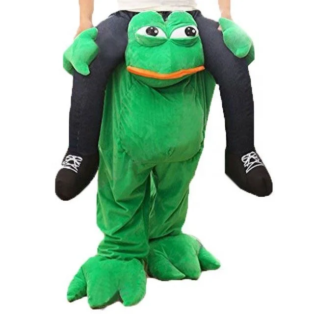 

Adult Piggy Back Carry Frog Sad Frog Mascot Costume Halloween Fancy Dress Kids Children Christmas Xmas St Patricks Day