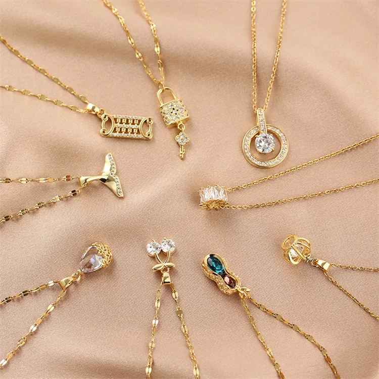 Hot Sale Stainless Steel Necklace For Female Exquisite Simple Popular Pendant Necklace Jewelry 18K Gold Plated
Hot Sale Stainless Steel Necklace For Female Exquisite Simple Popular Pendant Necklace Jewelry 18K Gold Plated